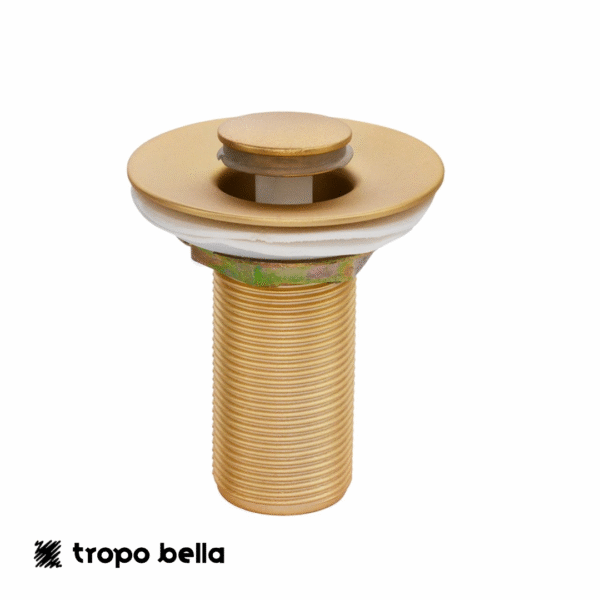 VÁLVULA DE ESCOAMENTO 7/8” PARA LAVATÓRIO CLICK UP TAMPA PEQUENA OURO FOSCO