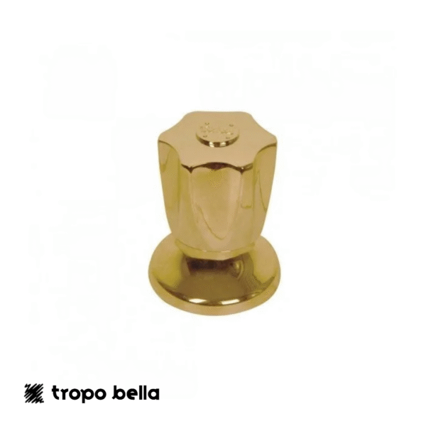 Acabamento para registro C-50 média em zamac dourado. Linha Gold