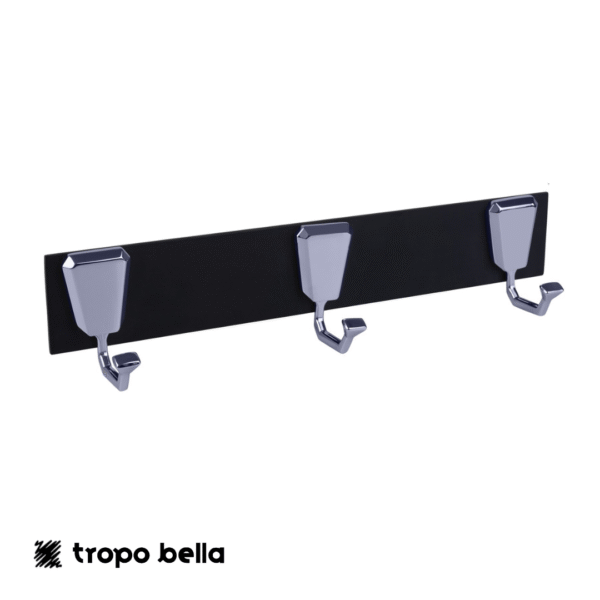 CABIDE DE PAREDE 3 GANCHOS PRETO PREMIUM