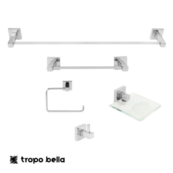KIT DE ACESSÓRIOS PARA BANHEIRO 5 PEÇAS SQUARE