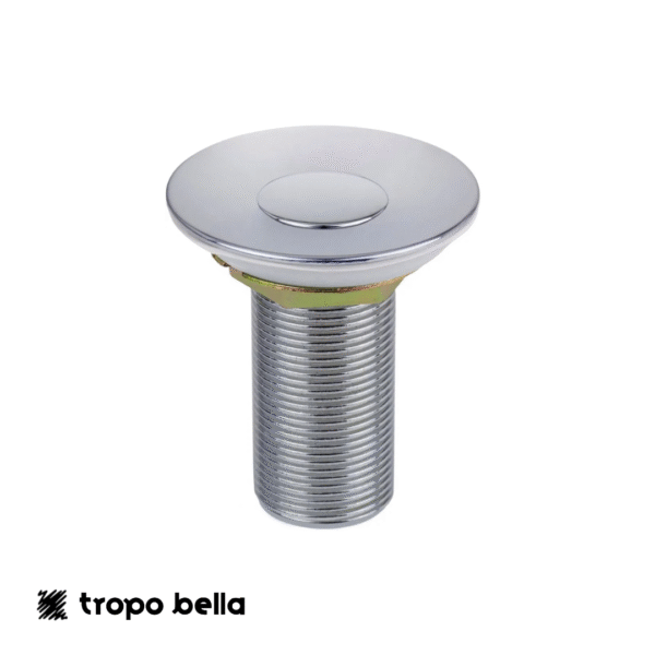 Válvula 1603 para lavatório com tampa pequena Click up em zamac cromado