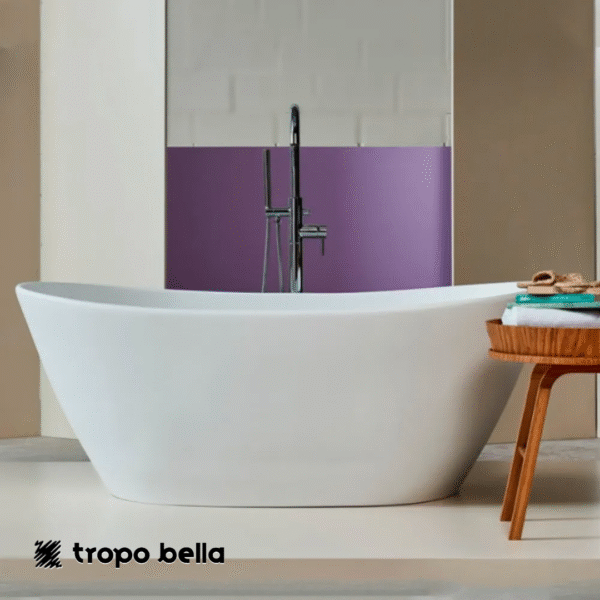 Banheira Imersão Oval BM09 163x85x58 Solid Surface Branco BanhoMais